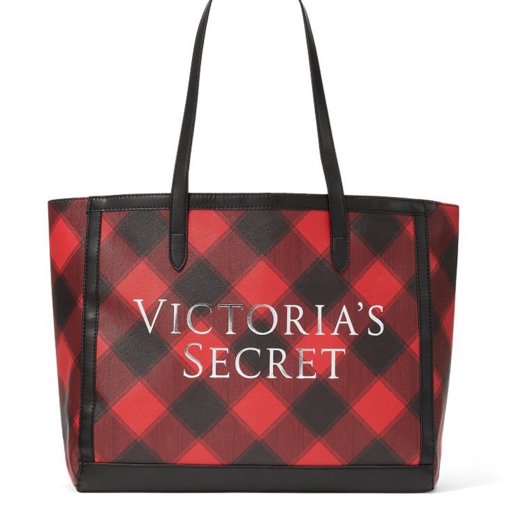 Victoria secret Plaid carryall tote bag!